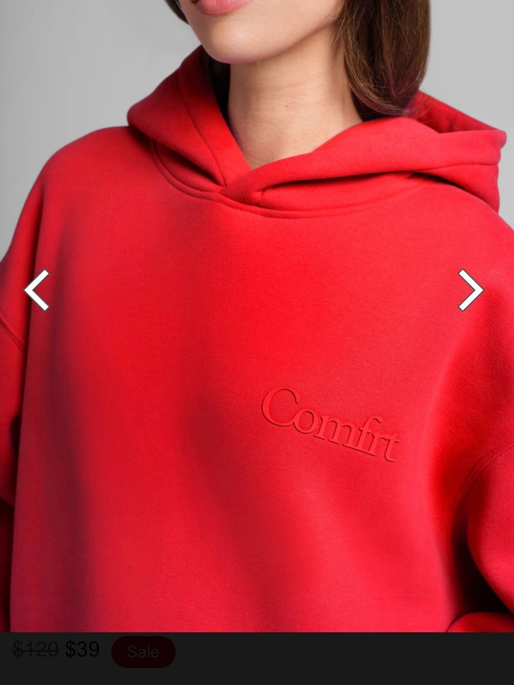 Comfrt Brand Red Unisex Hoodie in Medium - Picture 3 of 8